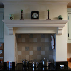 Victorian Style Solid Wood Mantel Piece, Floating Shelf with Corbels